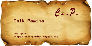 Csik Pamina névjegykártya